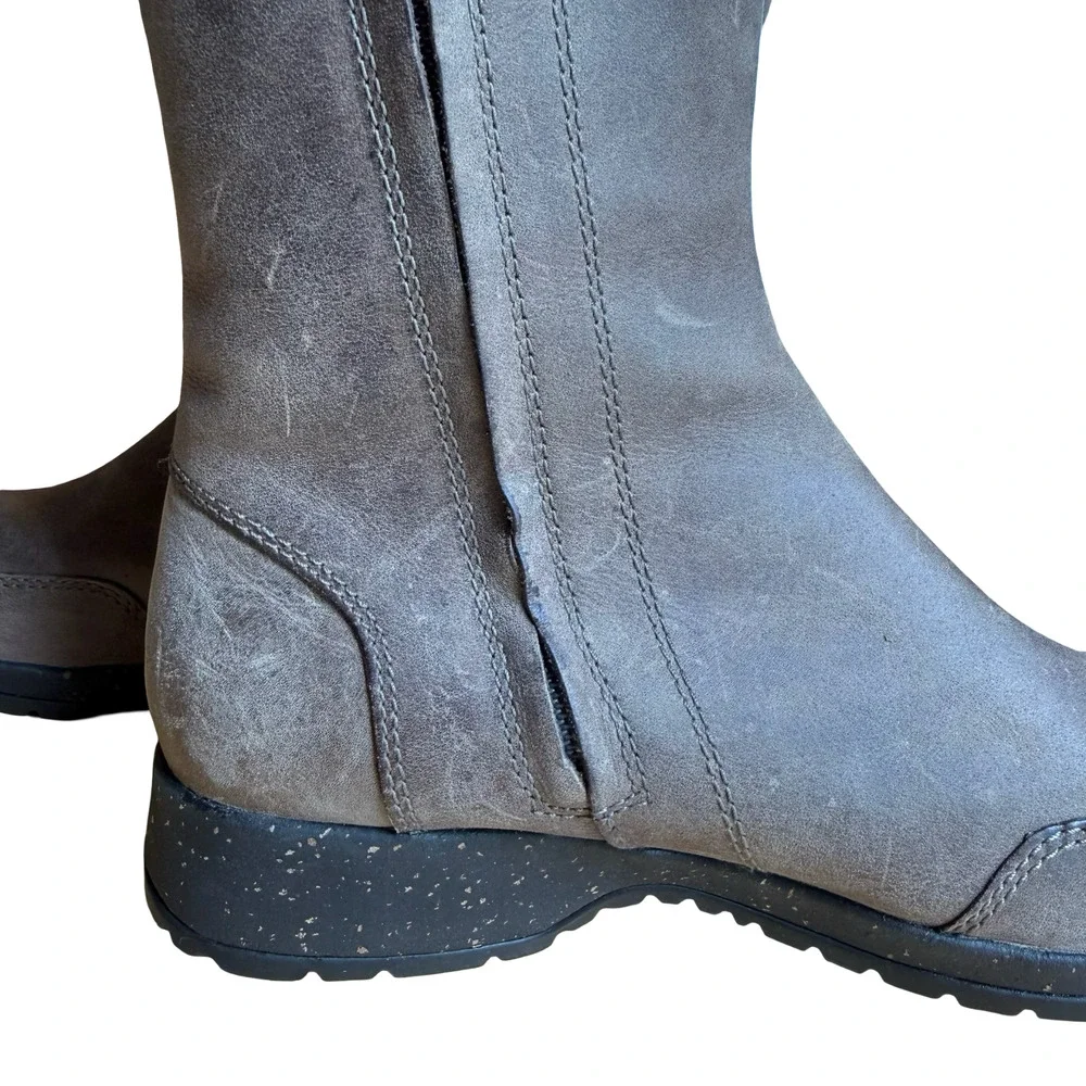 Teva Capistrano Oiled Leather Brown Side Zip Mid Calf Boots Winter Waterproof 7